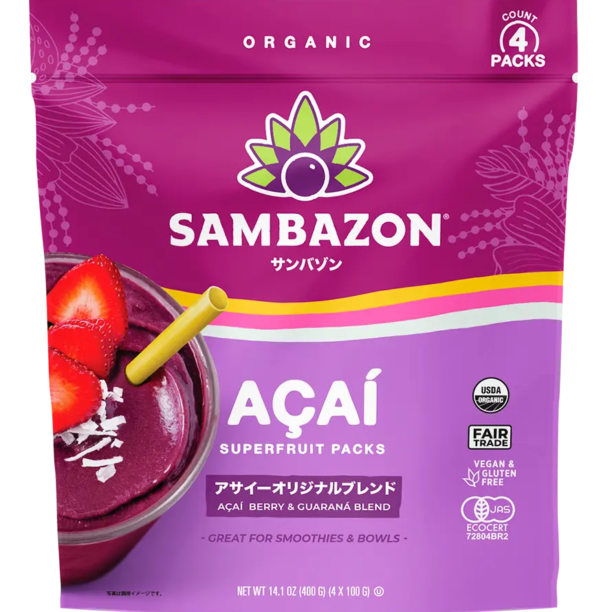 送料無料】サンバゾンアサイーピューレ(加糖)（100g×4p/15袋